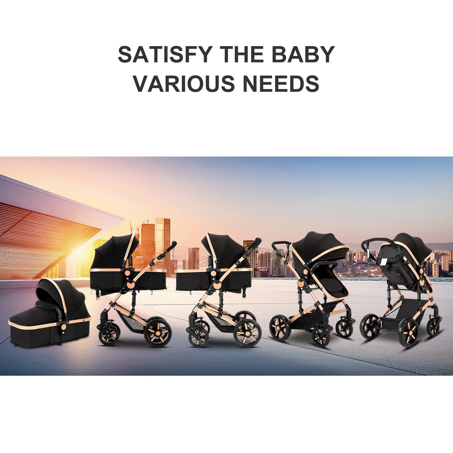 Baby Stroller 3 in 1 stroller lightweight strollers  Baby Carriage mutifunction strollers Baby newborn stroller mother kids