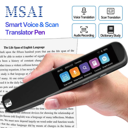 MSAI S7 S6 AI Translator Offline 60 Languages Scan Pen Scanning Voice 134 Languages Translation Dictionary Recorder for Travel