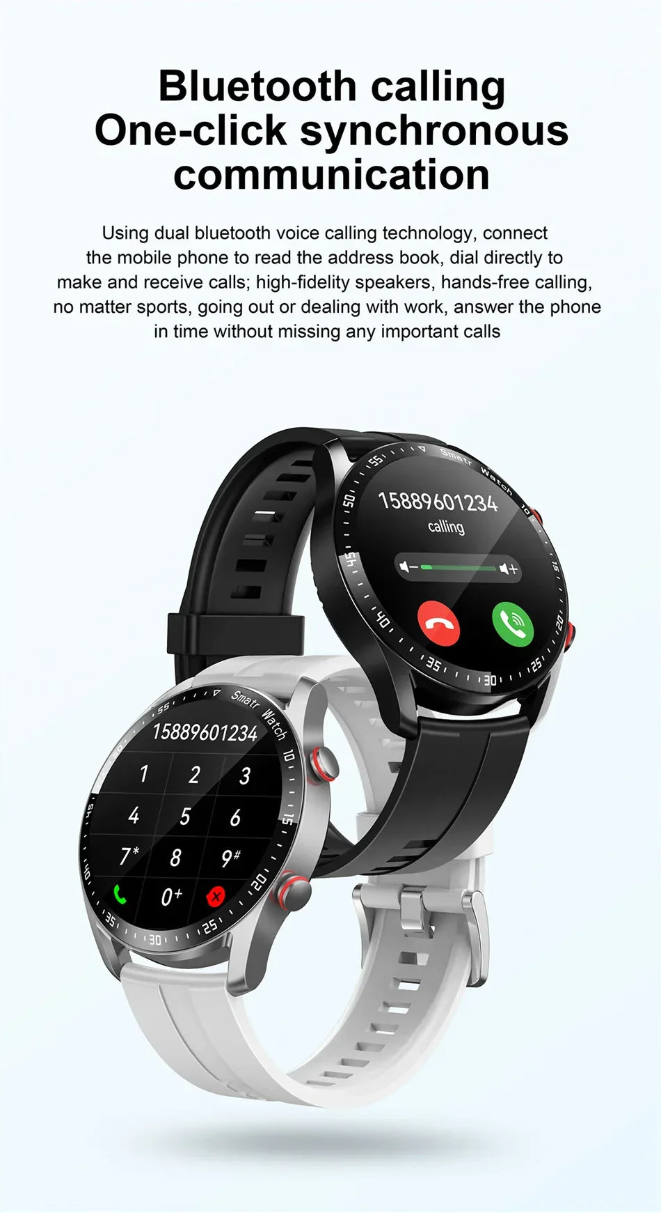 2024 New Bluetooth Call Smart Watch Men Waterproof Sport Fitness Tracker Weather Display Man Smartwatch Para Android IOS Watch