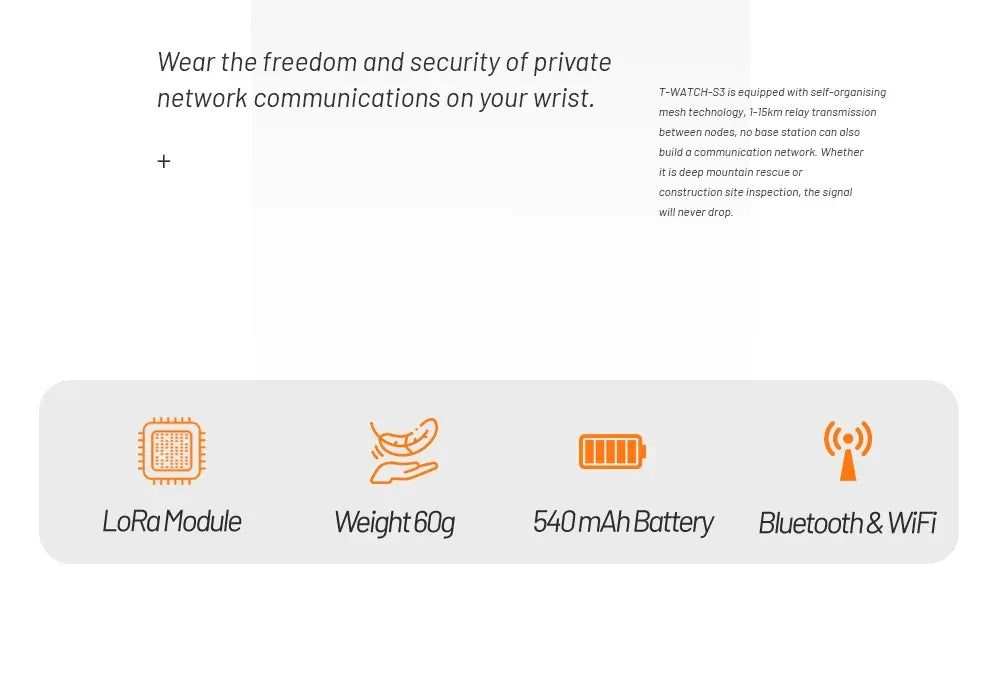 LILYGO T Watch S3 Lora Meshtastic Tracker ESP32-S3 WIFI Bluetooth LoRa Repeater IoT BMA423 Sensor with Mic Speaker Program
