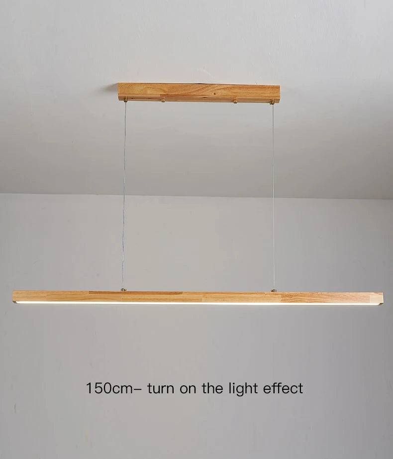 Modern Hanging Chandelier For Dining Room Kitchen Shop Long Table Wooden Chandelier Pendent Lamp Minimalist Design Led Lighting
