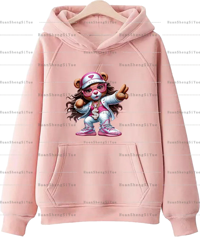 Teddy Bear Street Style Ironing Sticker Clothes DTF Fashion T-shirt Hoodie DIY Hot Transfer Printing Hot Sticker Waterproof