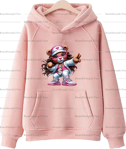 Teddy Bear Street Style Ironing Sticker Clothes DTF Fashion T-shirt Hoodie DIY Hot Transfer Printing Hot Sticker Waterproof
