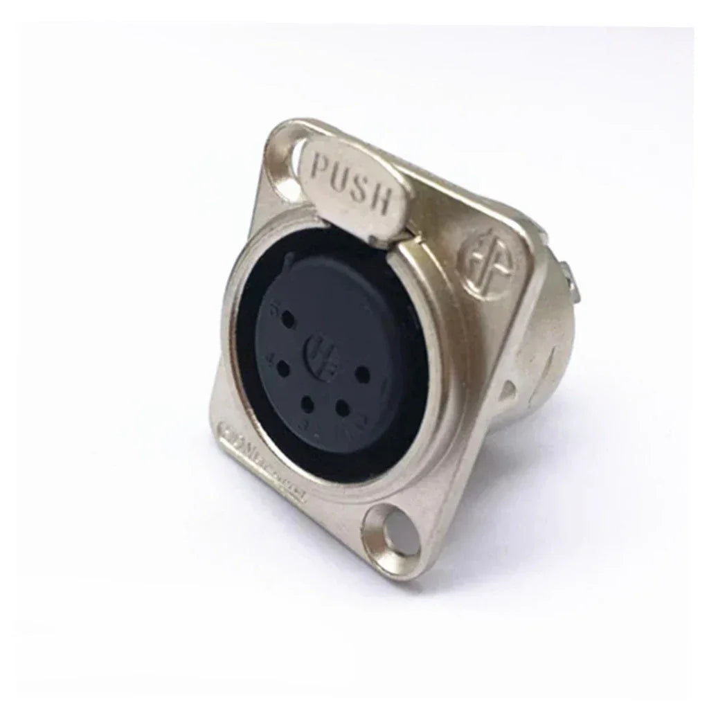 1pcs 3,4,5,6,7 pin Male/Female Black/Silver Metal Square XLR Speaker Panel mount socket Connector