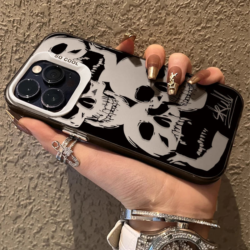 Skull Horror Patterns Laser Case for Xiaomi 14 13 14T 13T 12T Pro 11 Lite 5G NE POCO X7 X6 X5 X3 NFC F4 GT F5 F6 M5S M6 Pro 4G