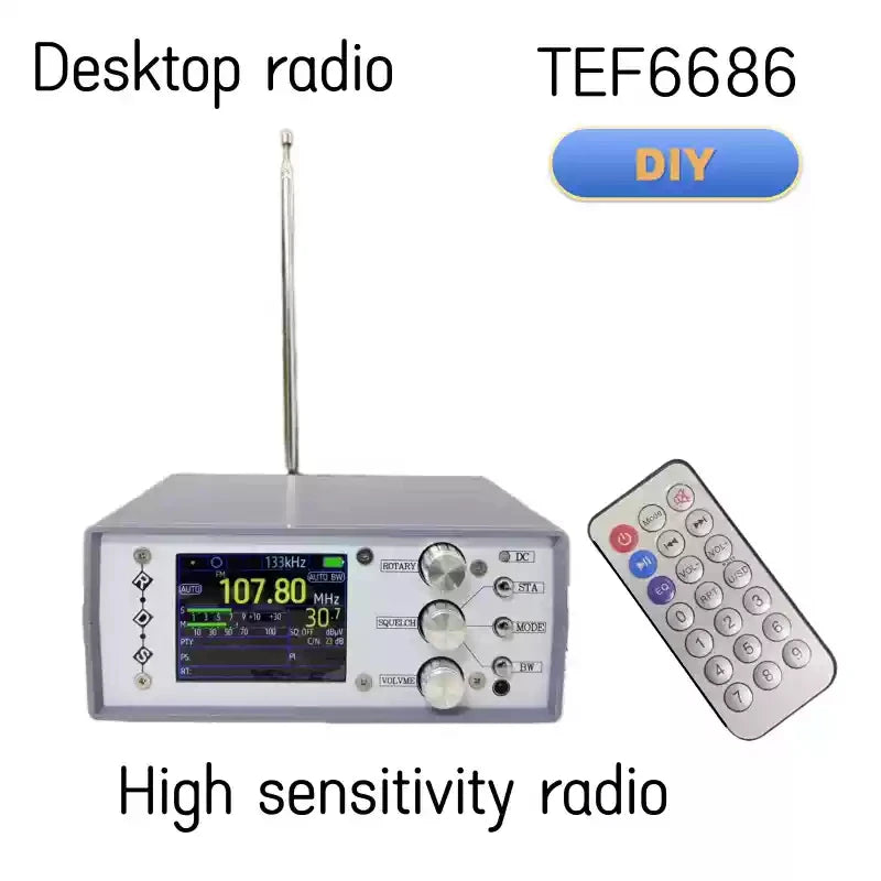 HamGeek TEF6686 RDS AM FM LM MW SW OIRT Desktop Full Band Radio Receiver Stereo Version + Remote Control