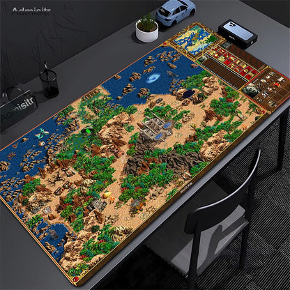 Anime Heroes of Might and Magic 3 Map Mousepad Gaming Laptops Keyboard Mat Desk Protector Deskmat Mats Laptop Gamer Mouse Pad