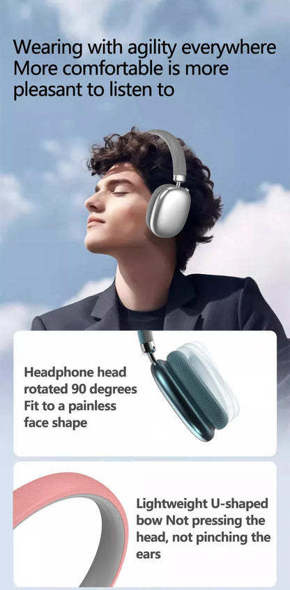 Original Over-Ear Wireless Bluetooth Headphones Noise Cancelling Microphone Gaming Head  Mounted Earphones Supports TF Card