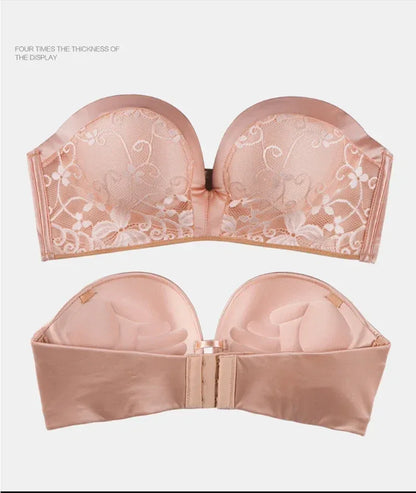2024 New Sexy Lingerie Set for Women Strapless Push Up Bra Seamless Invisible Underwear Backless Wedding Dress LaceNo Show Panti