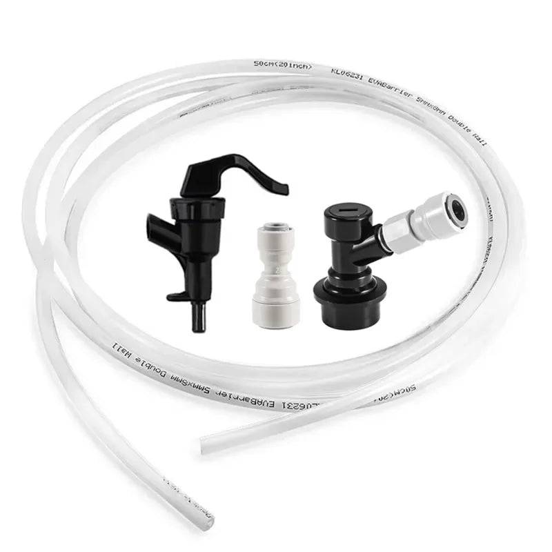 Push-fit Ball Lock Beer Line Assembly, Picnic Beer Tap Faucet with 60cm Hose,Quick Joint Connection Homebrew Beer Soda Dispenser