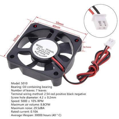 Silent DC12V Brushless Oil Content Cooling fan，for Power Supply Toy Chassis Multiple Sizes Available 2 3 4 5 6 7 8 9CM Silent
