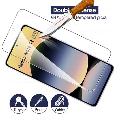 4-1Pcs 9H Premium Protective Glass For Xiaomi Redmi Note 14 4G 5G Global Screen Protector Redmy Note14 Note 14 RedmiNote14 Films