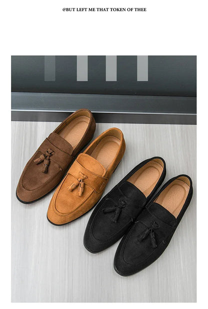 Fashion Casual Business Shoes Men High Quality Office Social Leather Shoes Men Slip On Loafers Man Tassel Men's Dress Shoes