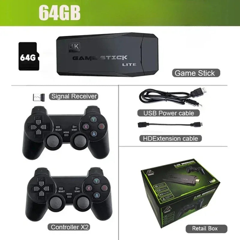 M8 4K HD Output Retro Video Game Console 2.4G Dual Wireless Controller Home TV Plug and Play Game Stick