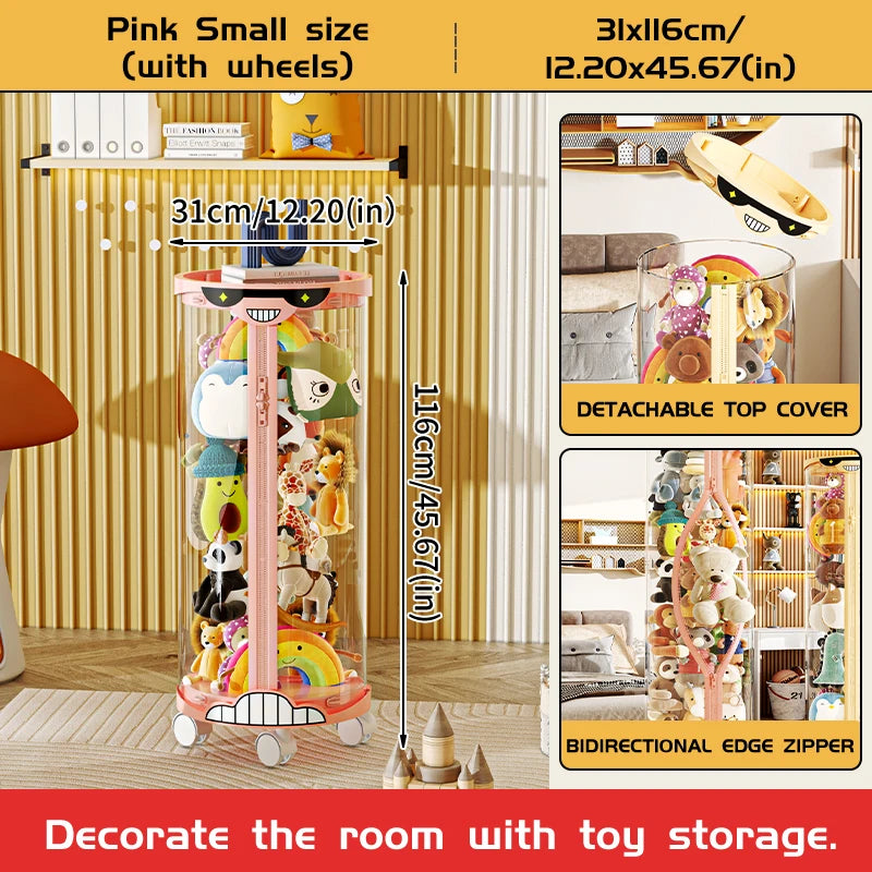 Extra Large Toy Storage Bucket Organize Home Plush Toys Neatly Sunglasses Smiley Design Top Can Place Figurines