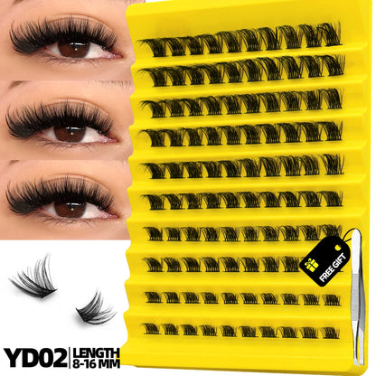 GROINNEYA Cluster Lashes Natural Eyelash extension Volume Individual Lashes Mixed Tray Faux Mink Lashes Cilias Makeup