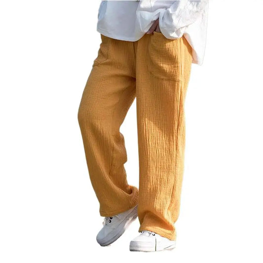 2024 Spring Women' Fashion comfortable cotton linen pants Plus size Women pleated Autumn pants with pockets 5XL 6XL pantalones