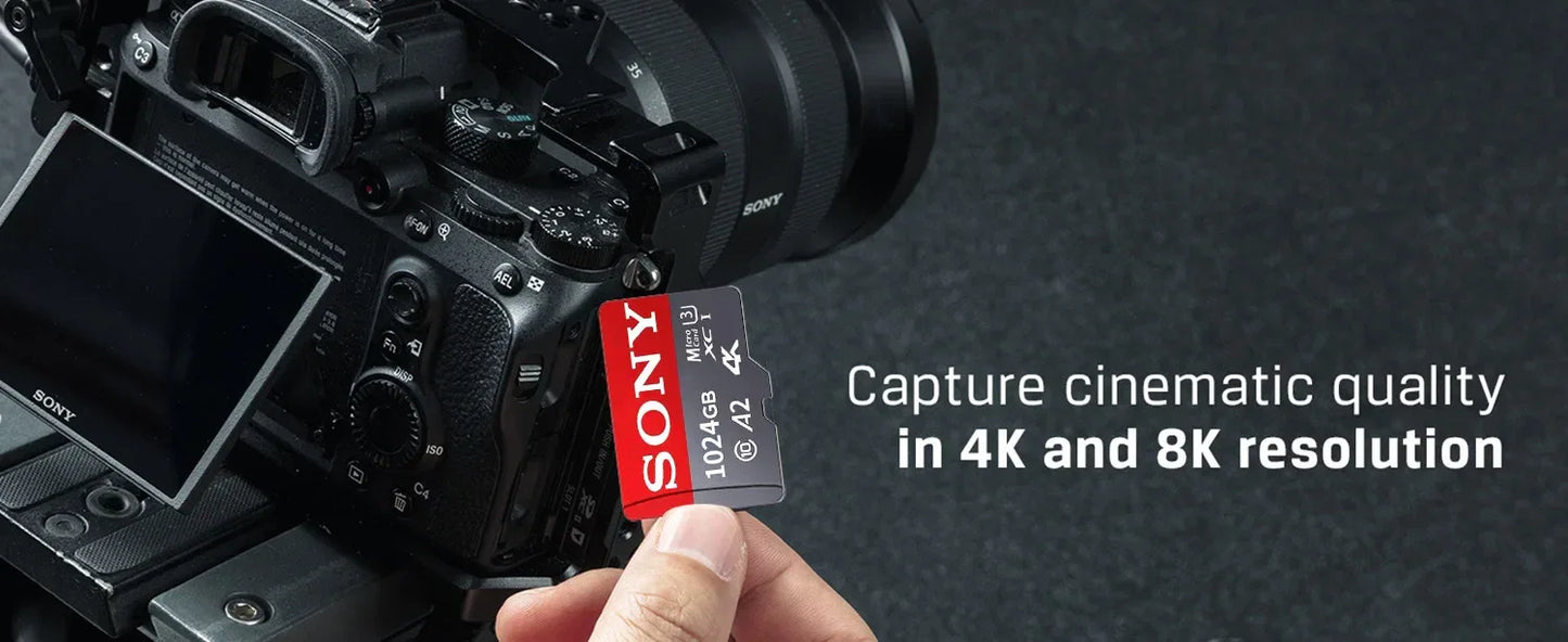 SONY SD Memory Card Extreme Micro TF SD Card 128GB 256GB 1TB 512GB A2 U3 V60 Flash Cards For Xiaomi Phone PC Camera