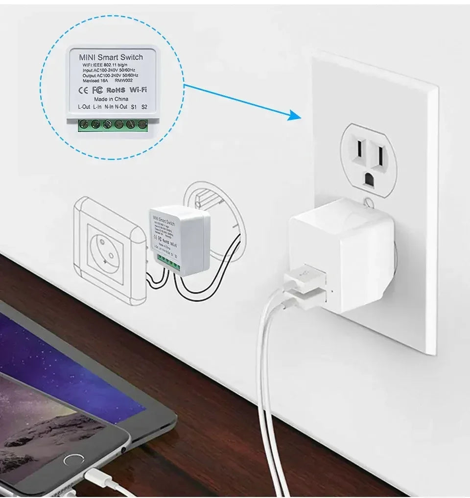 20A 16A Smart WiFi Switch DIY Automation Module 2-way Control CozyLife APP Remote Control Alexa Google Home Voice Control