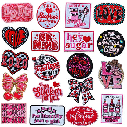Valentine's Day Emblem Clothing Accessories Badge Sticker Embroidered Embroidery Sticker Iron-on Patches