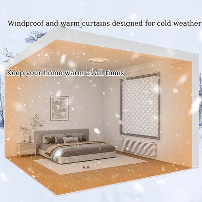 Windproof thermal curtain winter bedroom windproof thermal artifact heat storage insulation film cold seal Windows waterproof
