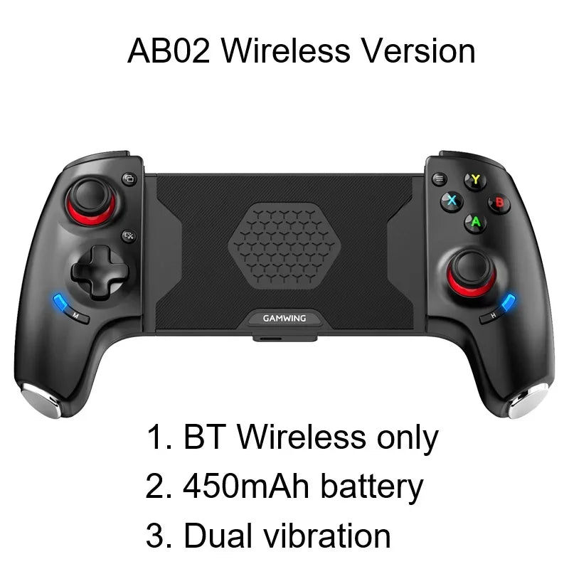 Gamwing AB01 AB02 AoBing Max Max+ Mobile Phone Game Controller Game pad Joystick Type-C Wired & BT Compatible with Android, iOS