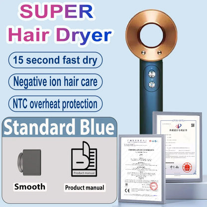 1600W Professinal Leafless Hair Dryer Negative Ion Hair Care Hairdryer Home Powerful Blow dryer Styling Toos Gift For Women
