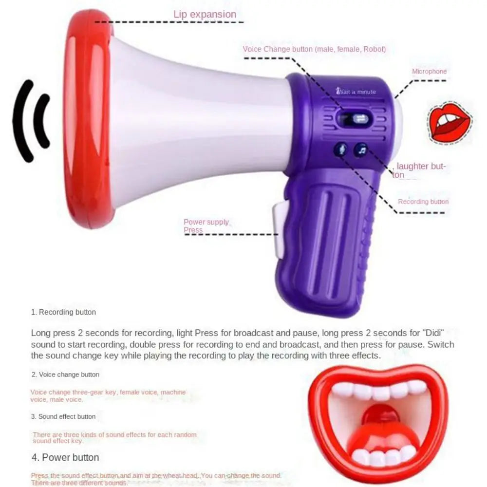 Handheld Megaphone Toys Portable Big Mouth Funny Recording Toy Megaphone Children Speaker