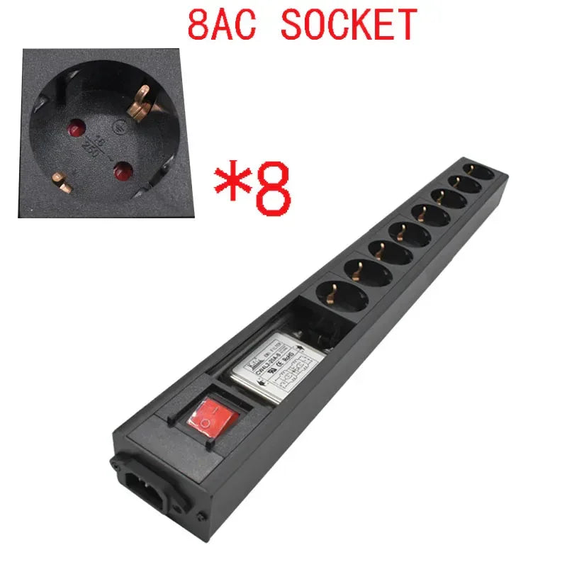 Audio Noise AC Power Filter Power Conditioner Power Purifier with EU Outlets Power Strip 16A 4000W
