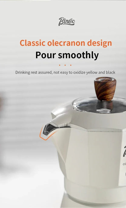 Bincoo Dual Valve Moka Pot Espresso Maker Mocha Pot Brewed Coffee Pot 220V Electric Stove Concentrated Extraction Barista Tools