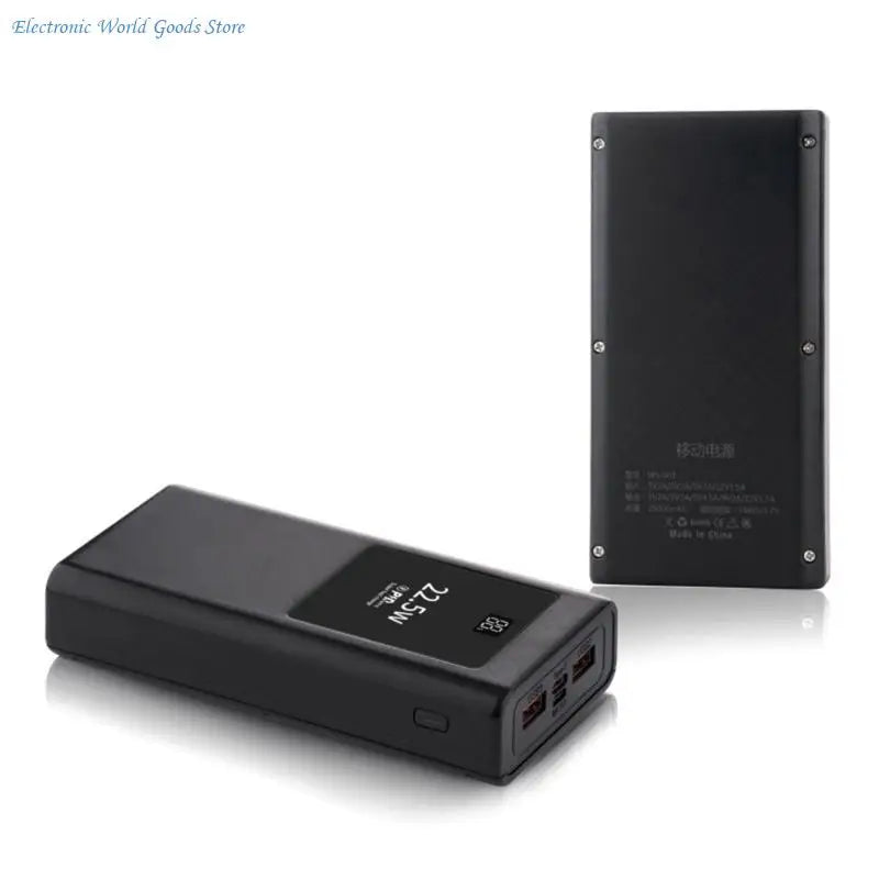PowerBanks Casing Kit 20000mAh Mobile Chargers Builts in Cable PD22.5W Quick Charging LCD Display Shell