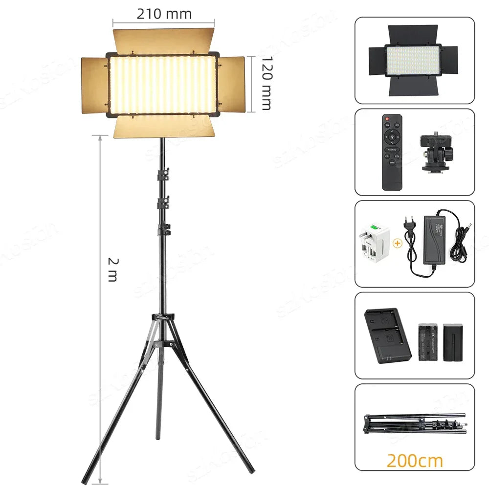 RGB Photography Video LED Fill Light Panel Photo Studio Lamp Kit For Video Recording Shoot Youtube Tiktok Live Streaming Lamp