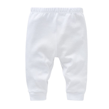 2 Pieces Set 100% Cotton Baby Rompers Pants Blank Colors Kids Trousers Plain Newborn Clothing Muslin Bodysuit Clothes