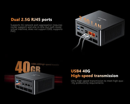 MINISFORUM OCuLink Gaming Mini PC UM890 UM880 Pro AMD Ryzen 9 8945HS R7 8845HS 2*USB4 2*DDR5 2*PCIE4 Windows 11 Computer WiFi6E