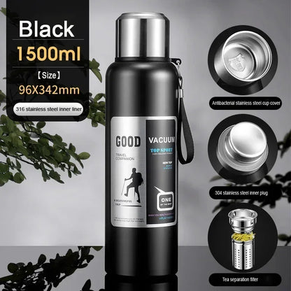 Large Capacity Cold Thermal Thermos Tumbler Stainless Steel Insulated Tea Coffee Water Bottle Insulation Flask Pot Travel Mug