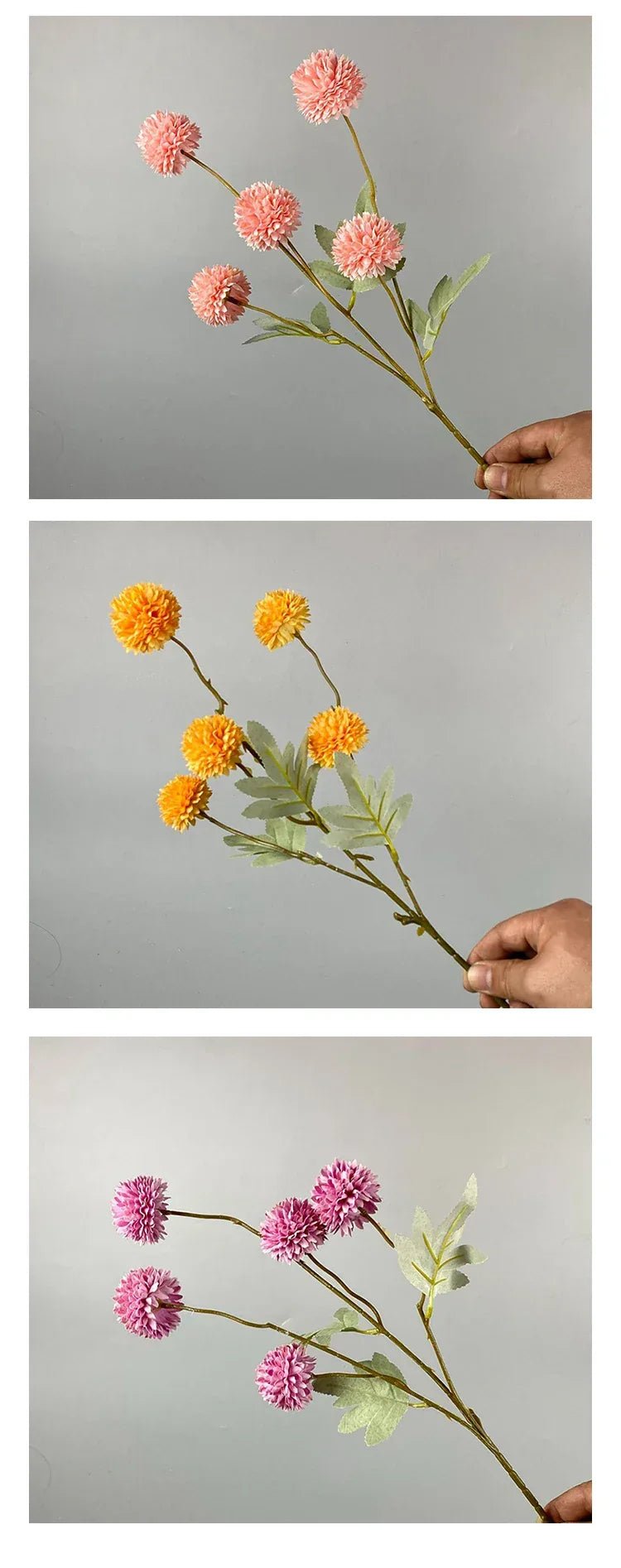 5 Head Dandelion Artificial Flowers Wedding Decoration Fake Flowers Small Thorn Ball DIY Home Decor Bouquet Valentine's Day Gift
