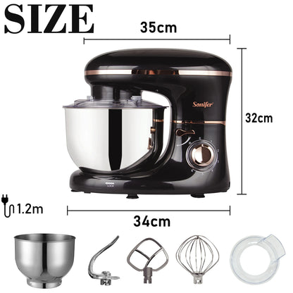 Stand Mixer Professional Kitchen Aid Food Blender Cream Whisk Cake Dough Mixers With Bowl Metal Gear Chef Machine Charm Sonifer