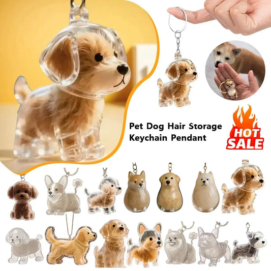 Transparent Dog Hair Storage Container Adorable Pet Keepsake Capsule Pendant With Key Ring for Pet Lovers DIY Memorial Keychain by PDG ibma