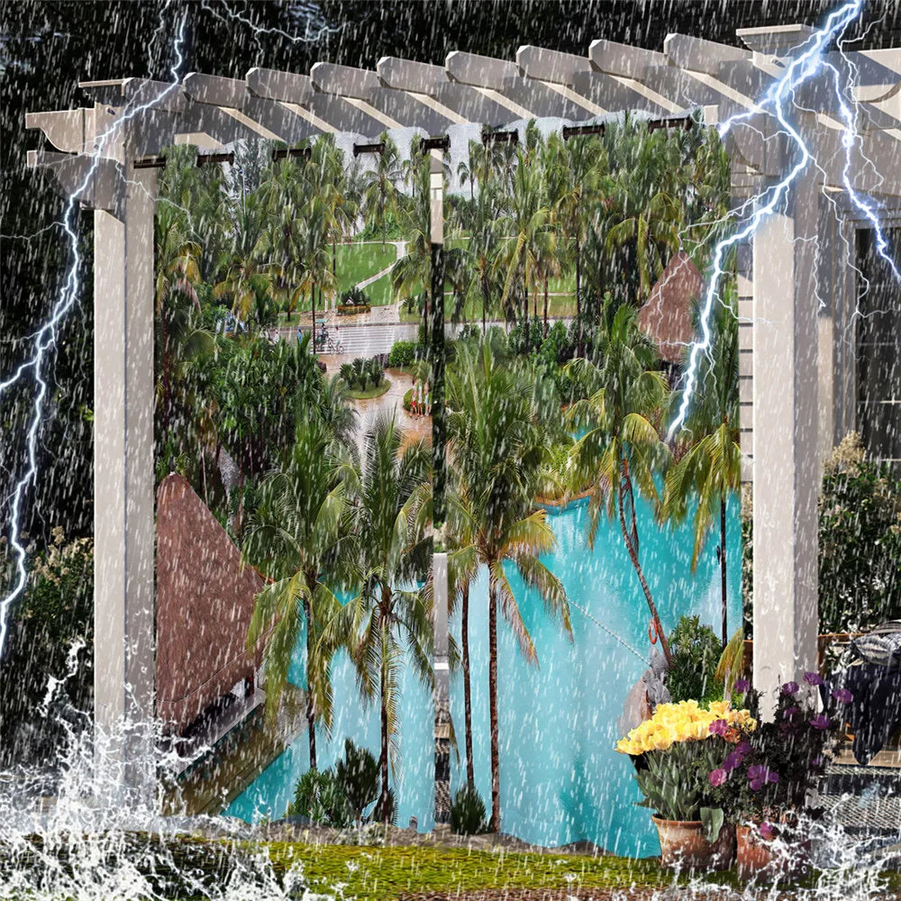 Patio Curtains Outdoor Waterproof Thermal Insulated Blackout Curtain For Garden Door Pool Hut Pavilion Gazebo Pergola Drapes