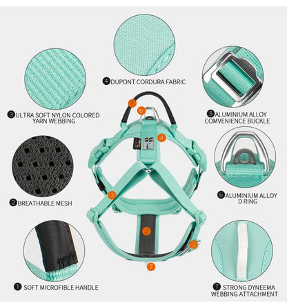 SMALL COMBINATION Pet Harness No Pull Nylon Reflective Dog Harness Adjustable Comfortable Control Walking Running Accessories