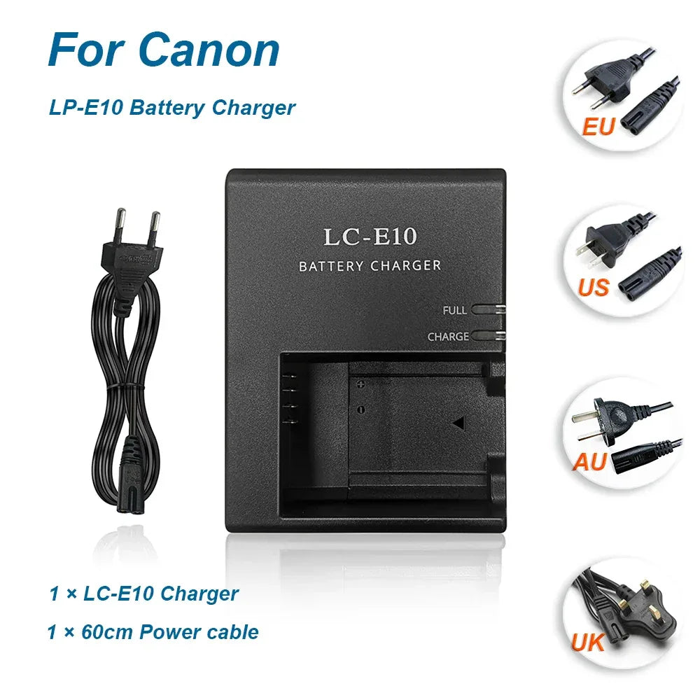 LC-E10/E LC-E10C LP-E10 BATTERY CHARGER For Canon LP-E10 EOS 1100D kiss X50 Rebel T3 EU Standard Plug