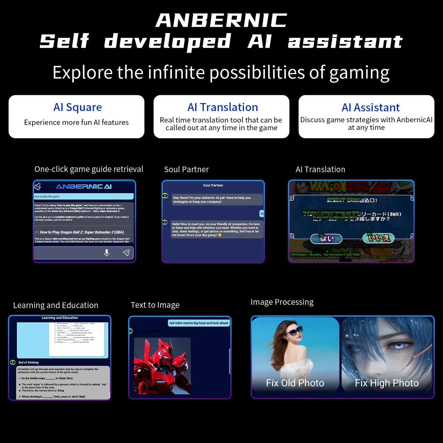 Anbernic RG Slide Handheld Game Console 4.7-inch LTPS In-Cell Screen Android 5000mAh Video Gaming Player Supports 1080p-Port Out