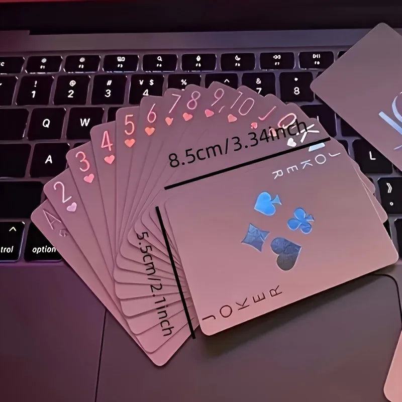 Luminous poker set, suitable for parties, Halloween and Christmas gifts, durable paper, family entertainment and gaming nights