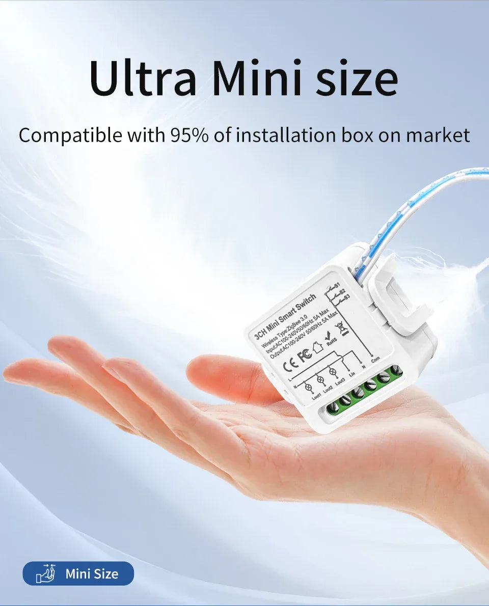 1/2/3 Channels 16A/10A/5A 100-240V Zigbee 3.0 Smart Wireless Switch Smart Home APP Voice Control Work with Alexa Google Home