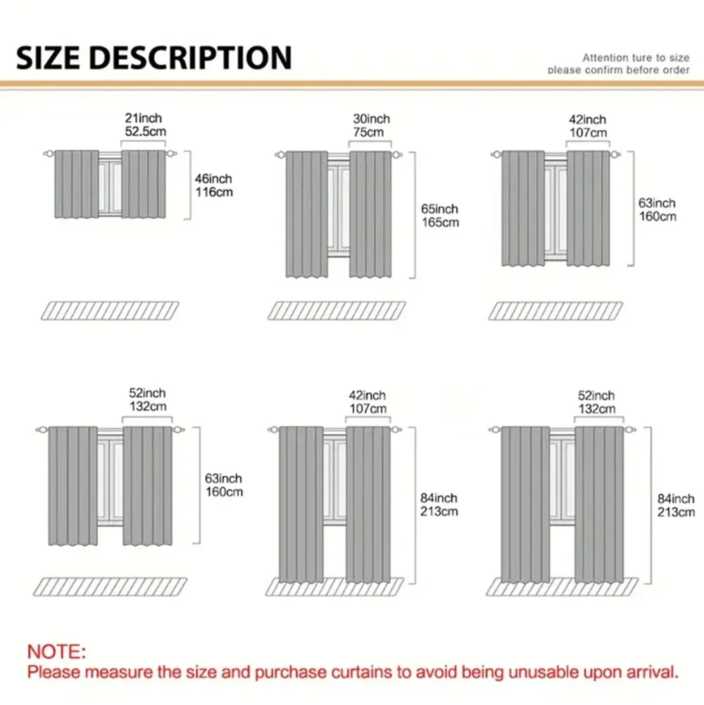2pcs/set Solid Color Gradient Window curtains Bottom Leaf Print Thermal Insulated Polyester Bedroom Living Room Blackout Curtain