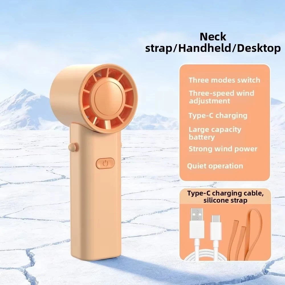 Mini Portable Neck Fan Foldable USB Rechargeable Handheld Fan Hands-Free Cooling for Travel Outdoor Summer