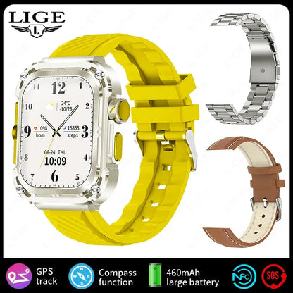 LIGE Smart Watch 2.1 inch AMOLED Health Sports Man Watch Heart Rate Bluetooth Calling Smart watch For Men Women For Android IOS