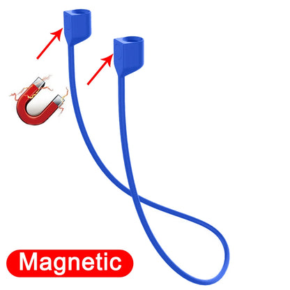 Silicone Wireless Bluetooth Headphone Neck Strap Cord String For AirPods Pro 1 2 3 Magnetic Anti-Lost Silicone Earphones Rope