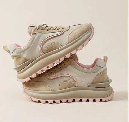 Women Sneakers Genuine Leather Platforms Ladies Casual Sports Shoes Comfy Students Sneakers Summer Popular Size 34-40