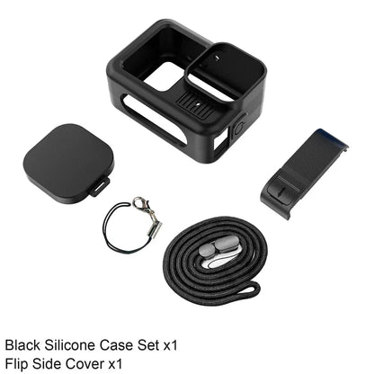 Silicone Case for GoPro Hero 13 Black Tempered Glass Screen Protector Protective Film Flip Battery Side Cover Lens Cap